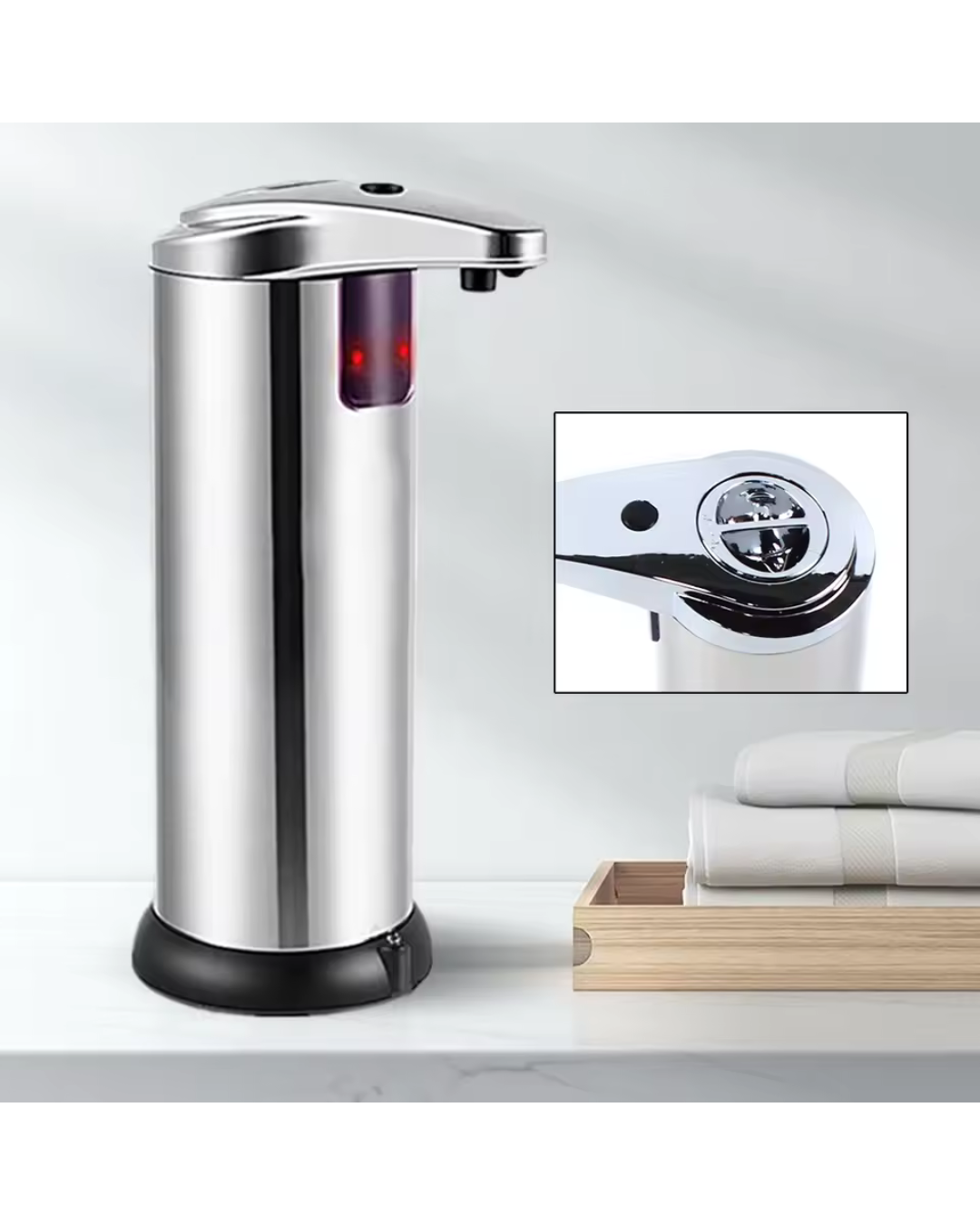 Automatischer Seifenspender aus Edelstahl mit Sensor – Ansicht 4