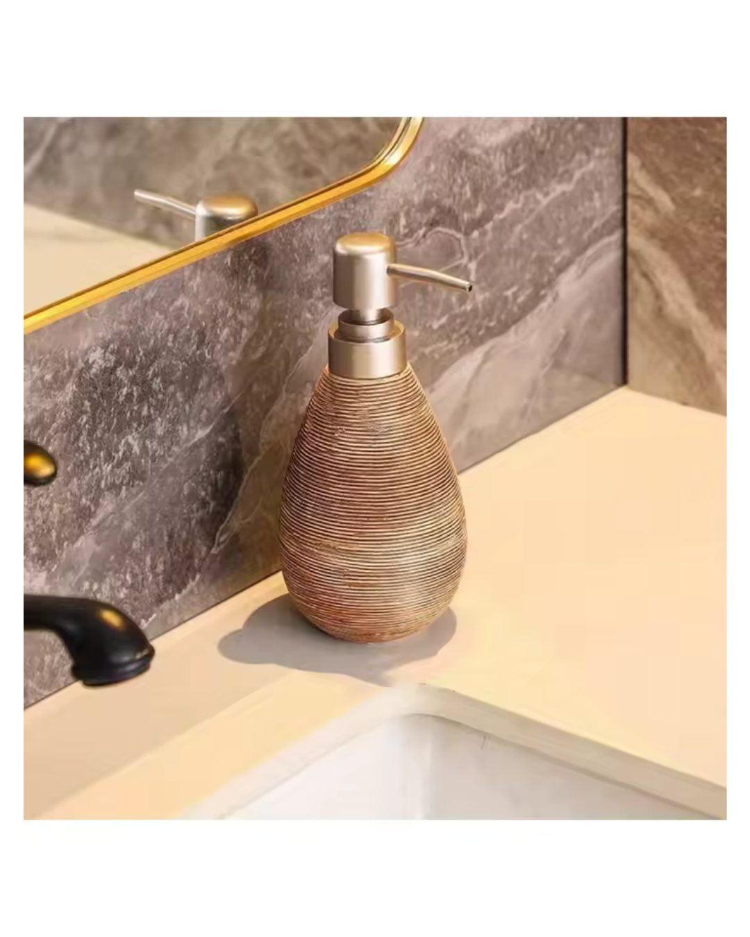 Retro-Seifenspender aus Keramik – Braun