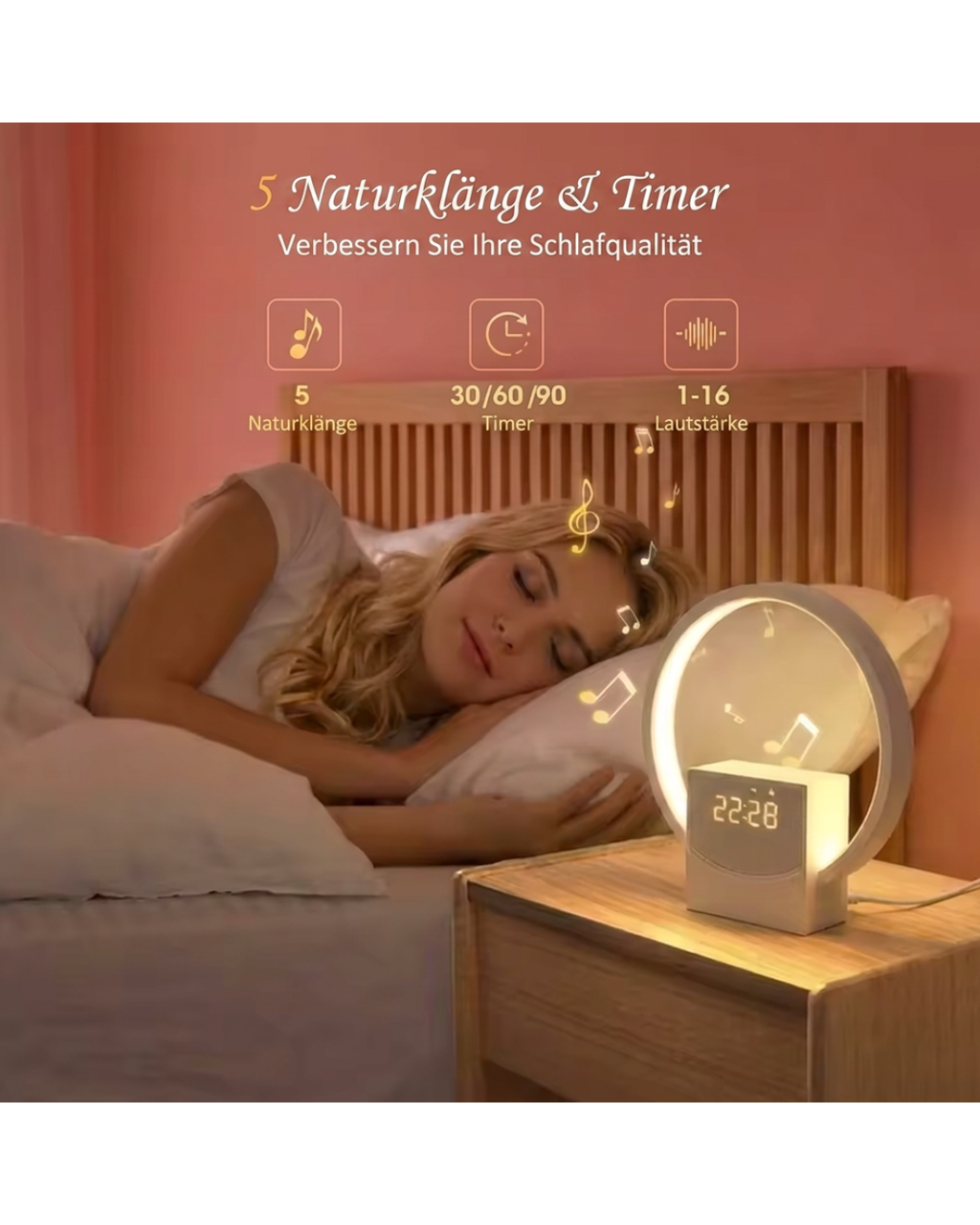 Digitaler Lichtwecker mit Sonnenaufgangslicht – Ansicht 6