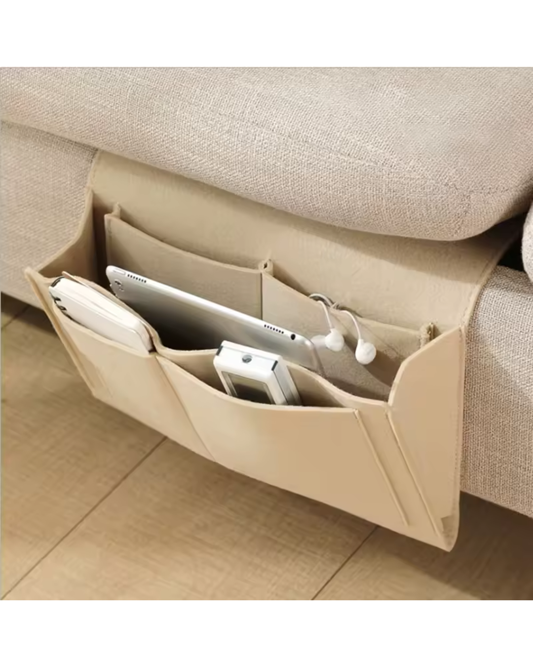 Filz-Bett-Organizer zum Einhängen am Bett – Beige