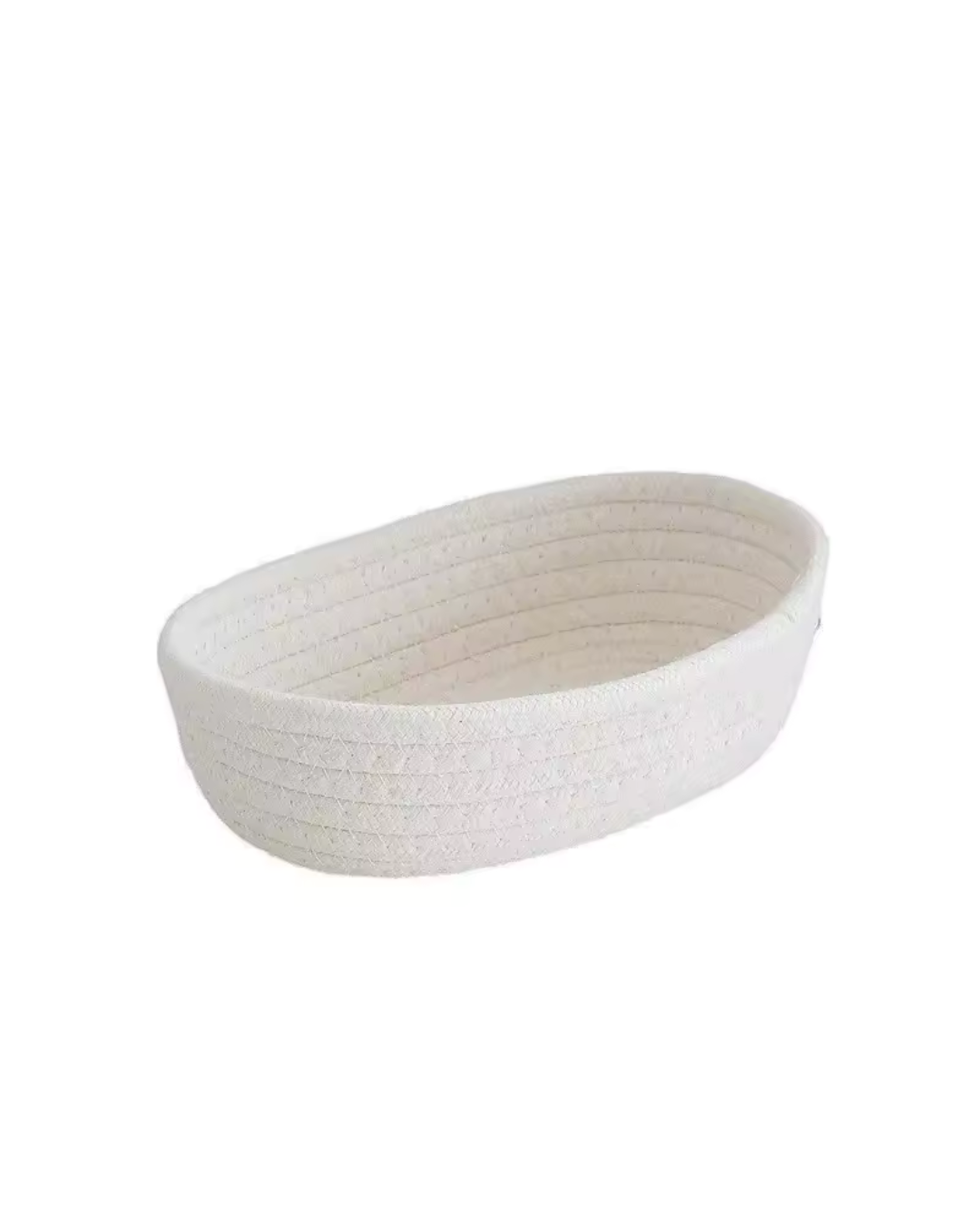 Geflochtener Aufbewahrungskorb aus Baumwollseil – Weiß / S 23X13X7CM