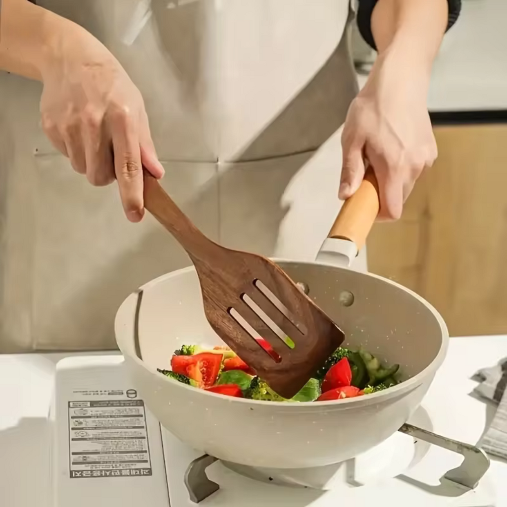 Küchenutensilien aus Teakholz im 5er-Set – Ansicht 6