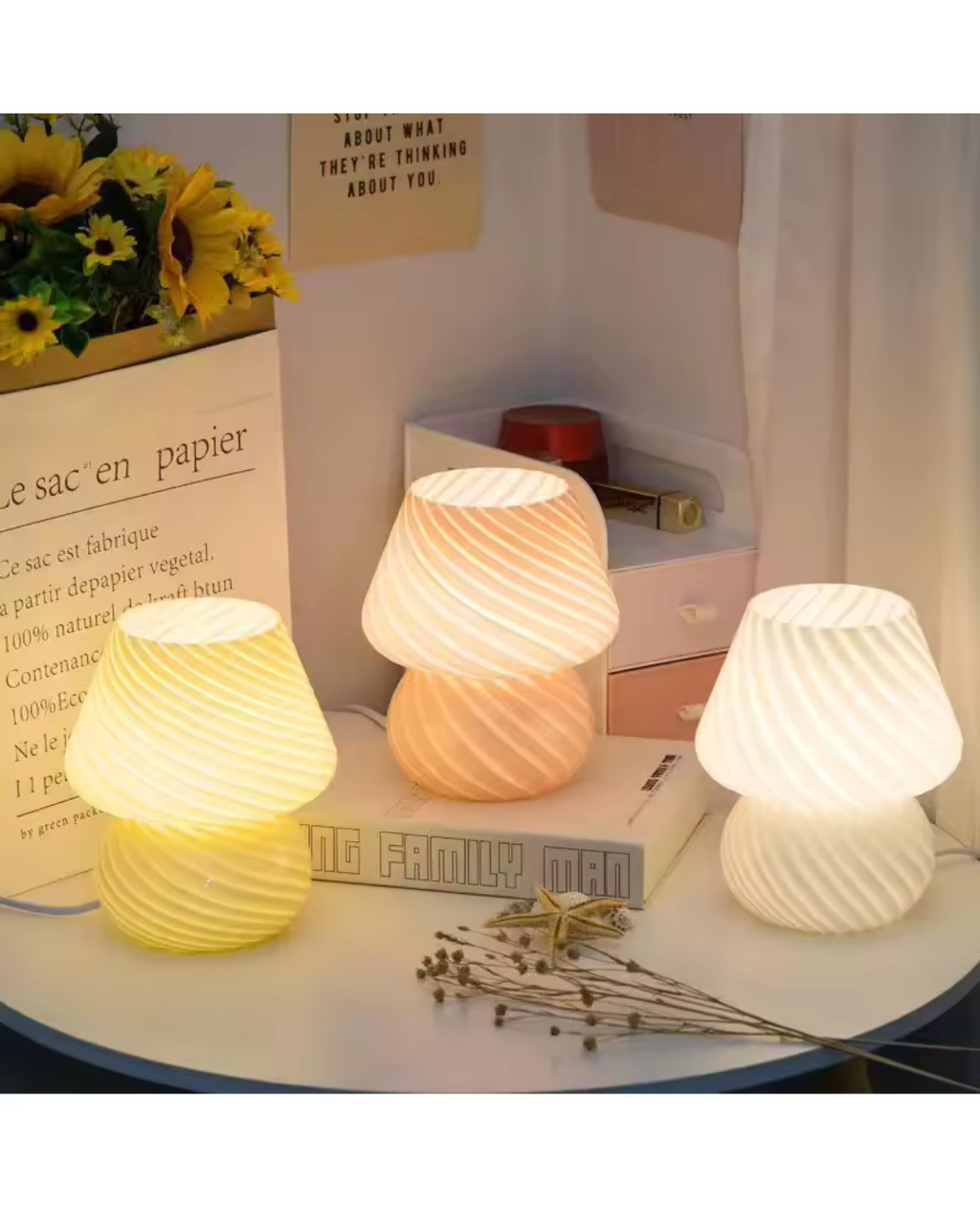 Moderne LED-Tischlampe in Pilzform – Ansicht 3