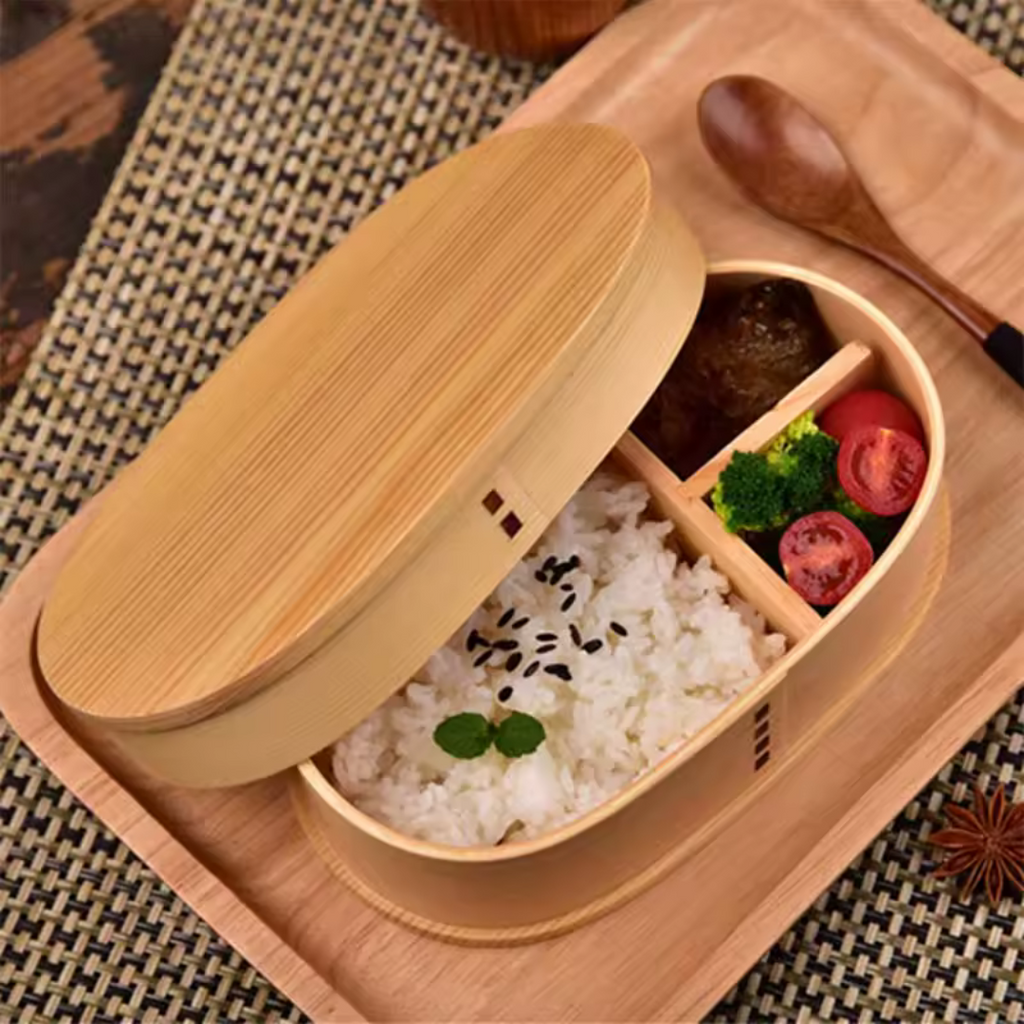Bento Lunchbox 800 ml im Holz-Design – Ansicht 3
