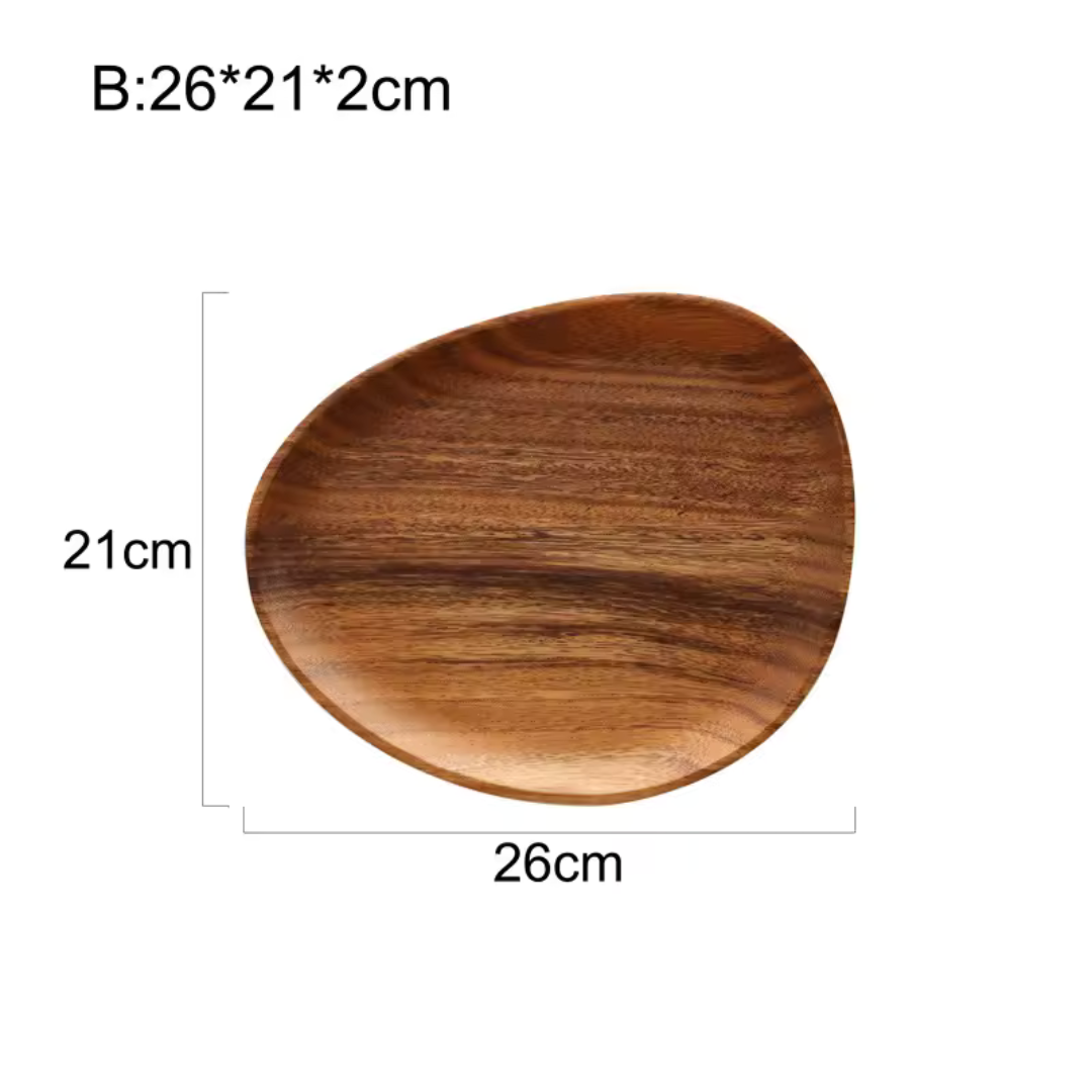 Ovales Serviertablett aus Massivholz – B: 26x21