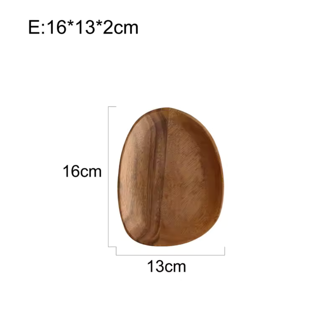 Ovales Serviertablett aus Massivholz – E: 13x16