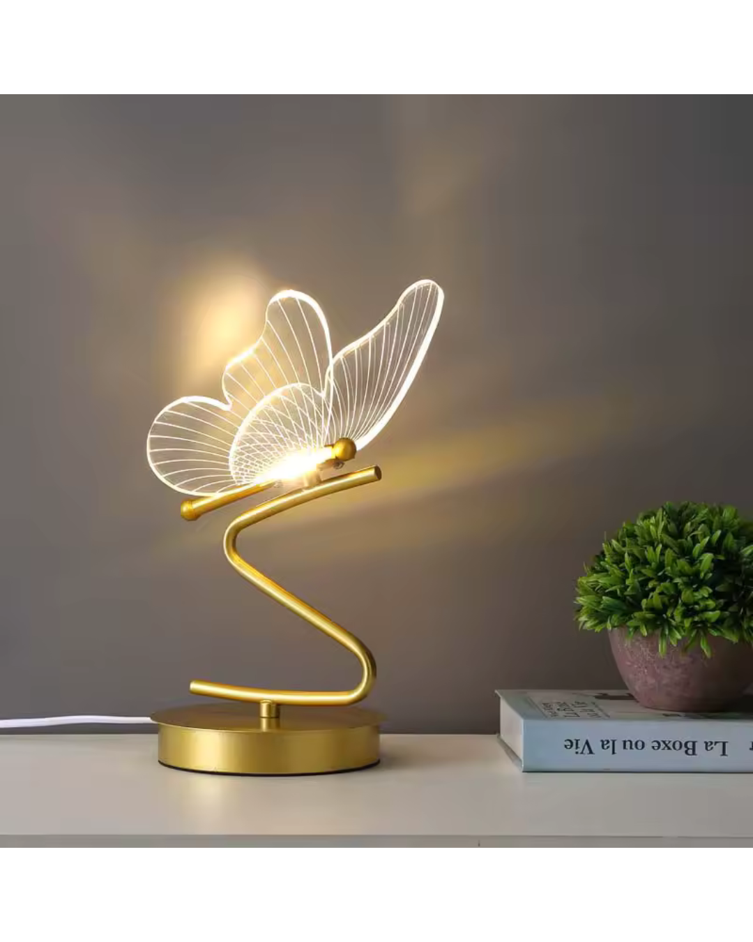 LED-Tischlampe mit Schmetterling-Design – Ansicht 2