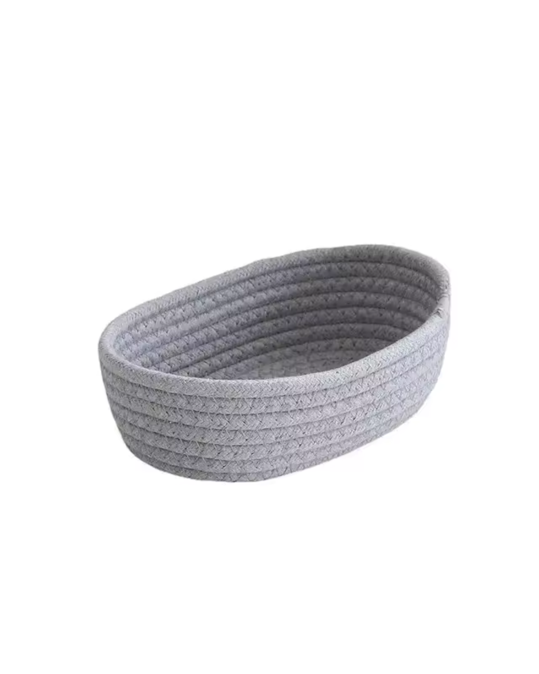 Geflochtener Aufbewahrungskorb aus Baumwollseil – Grau / S 23X13X7CM