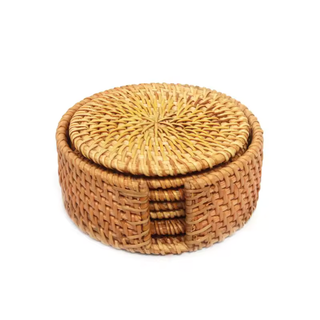 Handgefertigte Rattan-Untersetzer im 6er-Set – Ansicht 6