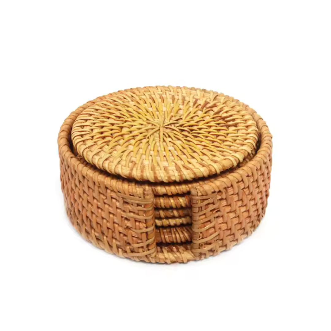 Handgefertigte Rattan-Untersetzer im 6er-Set – Ansicht 6