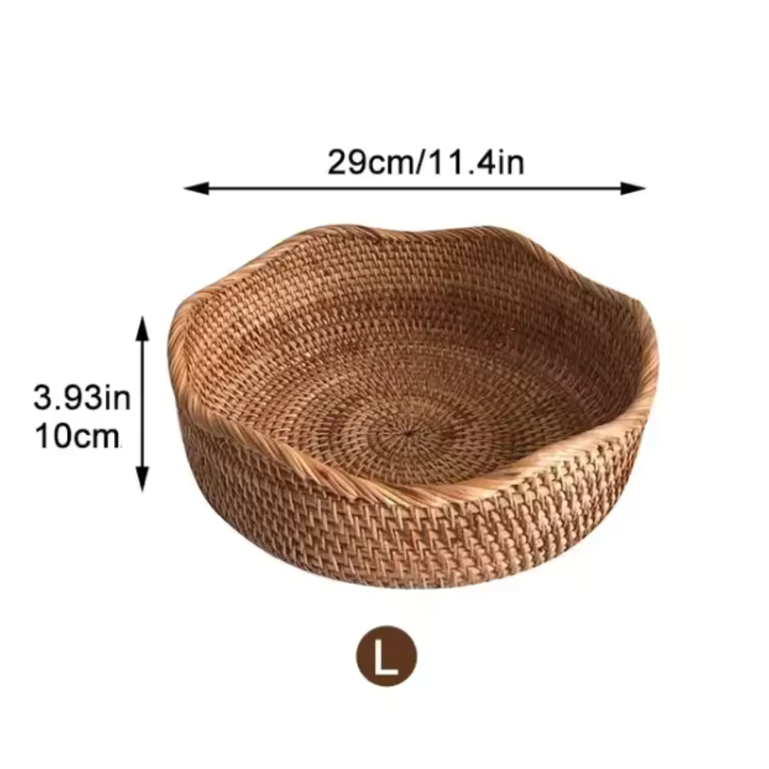 Handgewebter Rattan-Korb – L