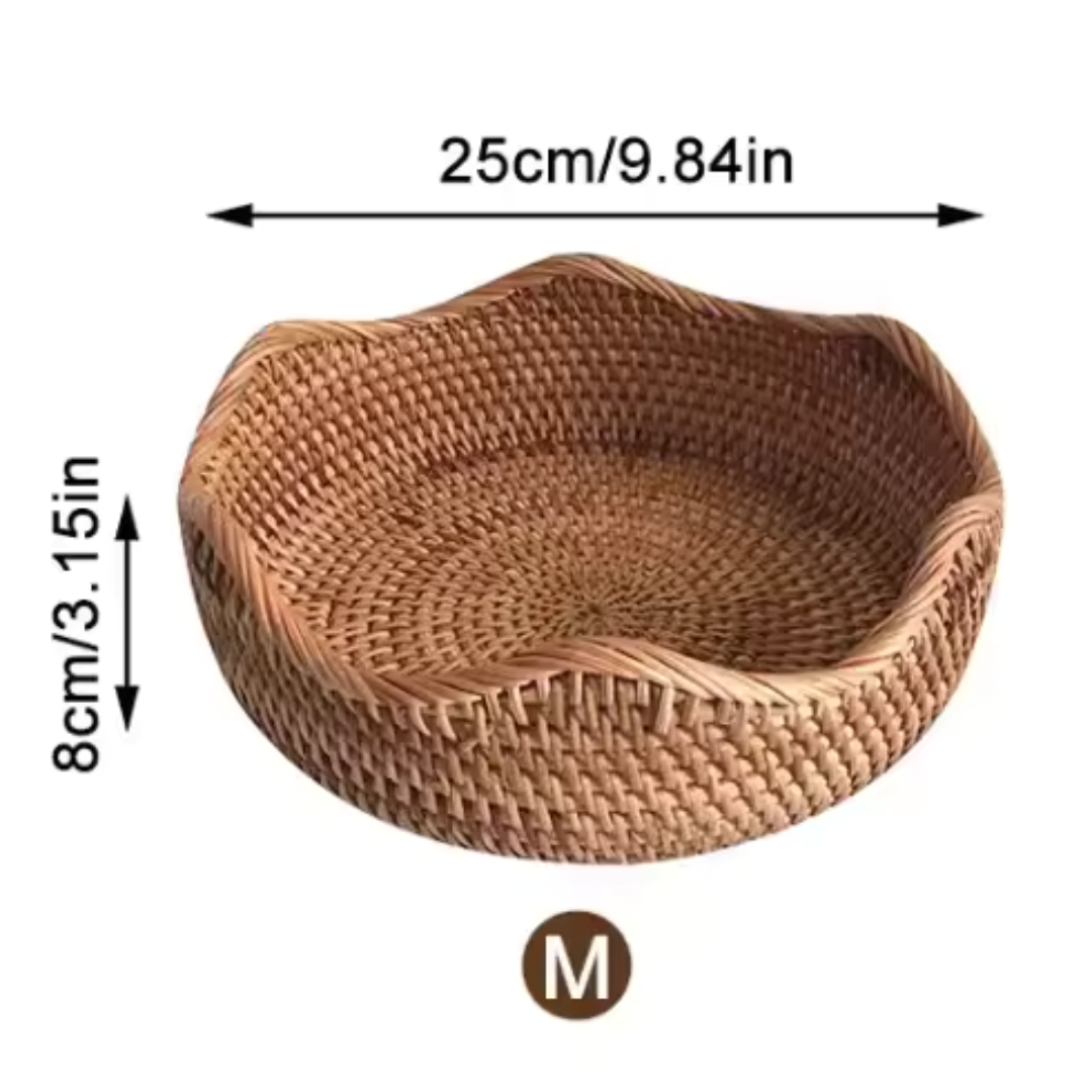 Handgewebter Rattan-Korb – M
