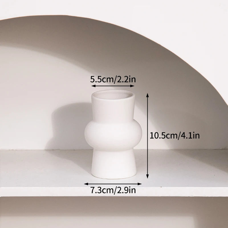 Mini-Keramikvase Nordic in Mattweiß, ca. 10 cm – Bauhaus
