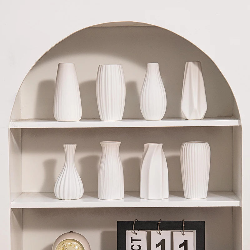 Mini-Keramikvase Nordic in Mattweiß, ca. 10 cm – Ansicht 3