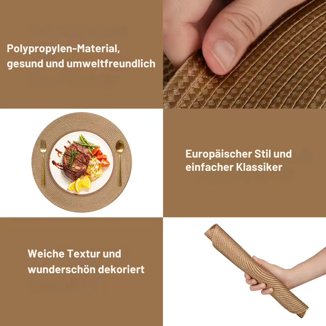 Runde geflochtene Tischsets im 6er-Set – Ansicht 9
